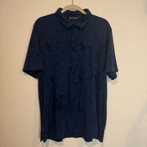 Travis Mathew Bearville Floral Island Blue Navy Golf Polo Short Sleeve Men’s XL